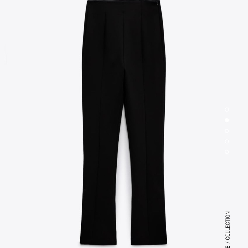 High waist flare pants. Side zip